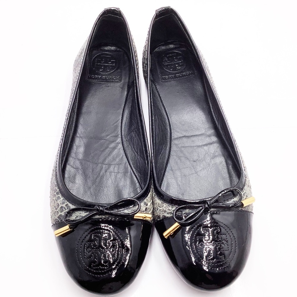 {Tory Burch} Snake & Patent Leather Flats - Picture 3 of 12
